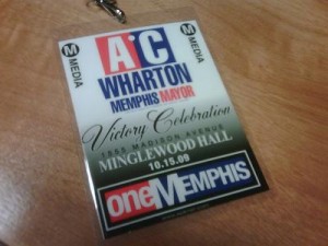 Press Badge for Mayor Wharton Election Night Party